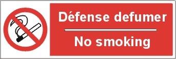 Defense Defumer No Smoking 300 x 100mm - Rigid Plastic 