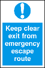 Keep Clear Exit From Emergency Escape Portrait