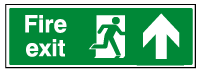 Fire Exit Up Arrow 400 x 150mm - Rigid Plastic 