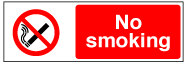 No Smoking 300 x 100mm - Self-adhesive Vinyl 