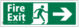 Braille Fire Exit Right Arrow