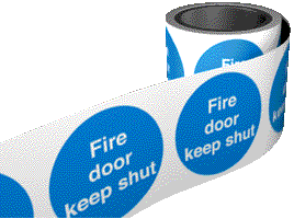 Fire Door Keep Shut - Each Label 100 x 100mm 